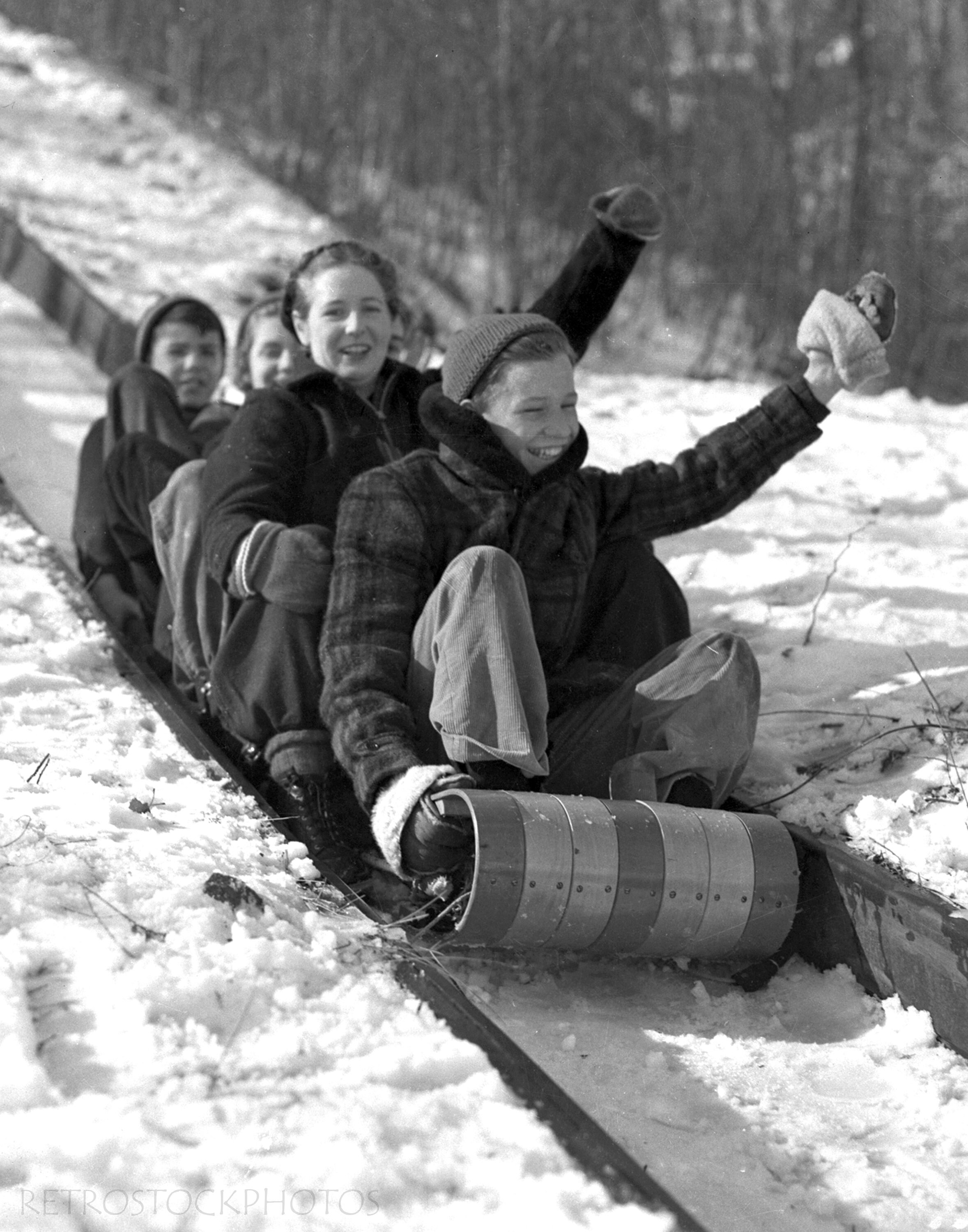 Vintage Snow Sledding Photos Set of 4 Prints Fun Unique - Etsy UK