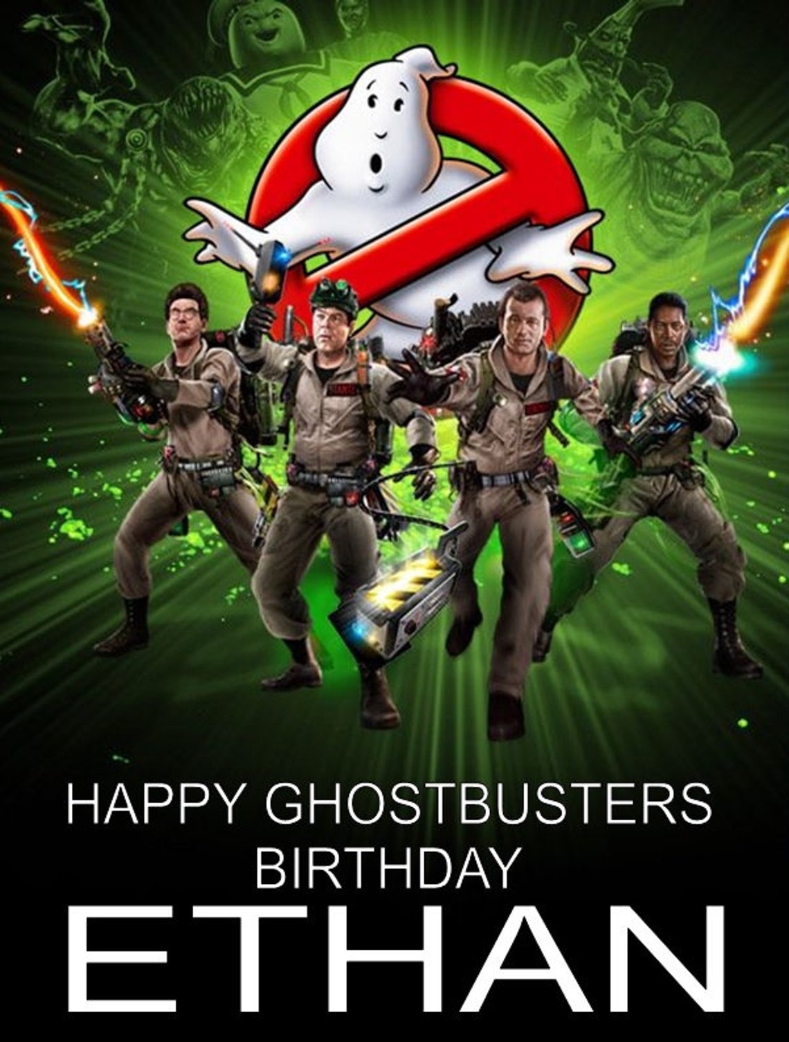 Personalised GHOSTBUSTERS A5 Birthday card any NAME age Etsy
