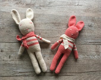 Crochet 100% cotton soft toys rabbits