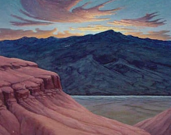 Sunrise "Dawn's Dance" - Original Landscape Painting - oil - dusk - desert painting - Southwest art - nocturne - mountains - sunset