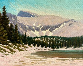 Nevada "Wheeler Peak' - western - original landscape painting - national park art - turquoise - mountain painting - lake - nature painting