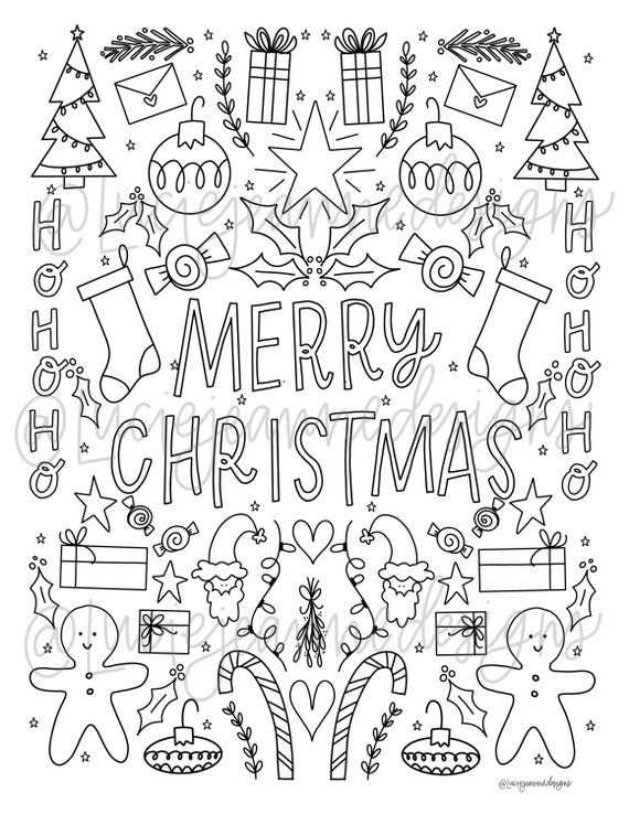 Printable Christmas Coloring Pages | Etsy