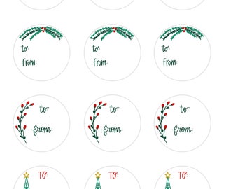 DIGITAL DOWNLOAD Handmade printable Christmas gift tags
