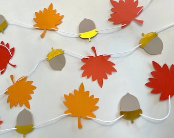 Fall Acorns and Leaves Garland