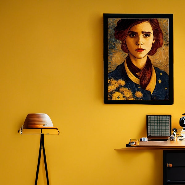 Hermione Granger Poster Emma Watson Dipinto da Van Gogh