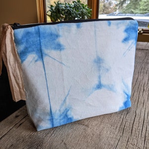 Velvet Indigo Dyed Zip Pouch