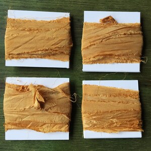 Sunset, Plant Dyed Satin Silk Sari Ribbon, 5 yards ea.
