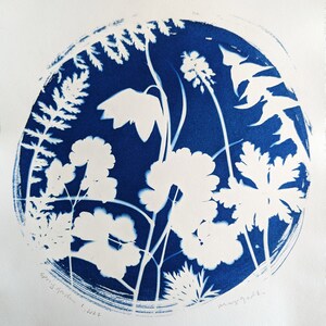 Spring Garden, Cyanotype Print