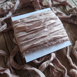 Smidge of Lilac, Naturally Dyed Satin Silk Sari Ribbon, 5 yards ea.
