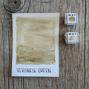 Veronese Green, Handmade Watercolor Paint, Half Pan