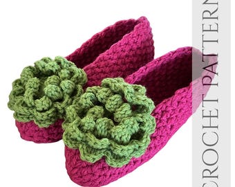 Crochet Pattern Cottagecore Slipper Flower Toe, Instant Download PDF, DIY House Slippers, Cozy Chunky Handmade Boho Slippers Pattern