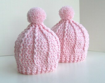 CROCHET PATTERN baby hat ⨯ warm winter toque ⨯ gender neutral ⨯ worsted weight yarn ⨯ PDF download ⨯ Cable Lines Baby Hat by Repeat After Me