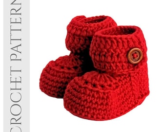 Crochet Baby Booties Pattern PDF, Christmas Baby Booties Crochet Pattern, Newborn Holiday Gift, Beginner Friendly Instant Download
