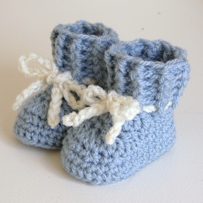Crochet Pattern Lavely Laces Cable Cuff Crochet Baby Booties | Etsy