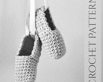 Baby Booties Crochet Pattern, Newborn Cotton Ballet Shoes, Soft Elegant Handmade Baby Booties, PDF Download, Worsted Weight Yarn