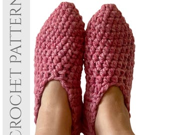 Crochet Pattern Thick House Slippers, Wool-Ease Thick and Quick Super Bulky Yarn, Chunky Cozy Slippers, Easy PDF Instant Download