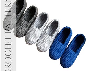Crochet Slipper Pattern PDF, Men’s House Slippers Crochet Pattern, Easy Beginner Thick Cozy Slippers, Quick Gift for Him