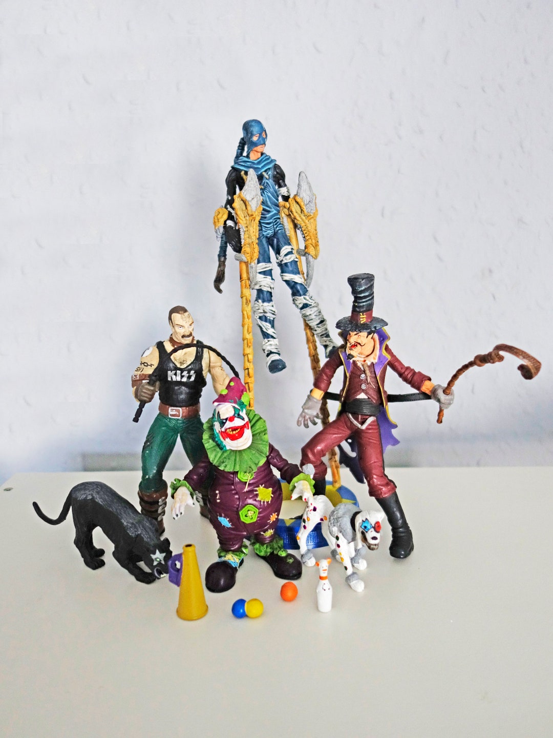 A Collection of Kiss Psycho Circus Action Figures by