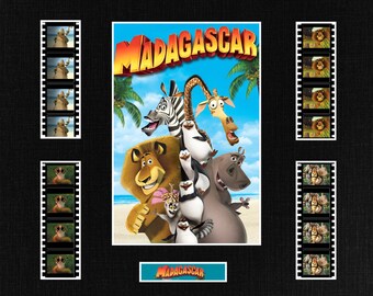 Very rare Madagascar mounted Film Cell strips 8x10 display from the movie  the perfect gift for a fan Ben Stiller Chris Rock Animation