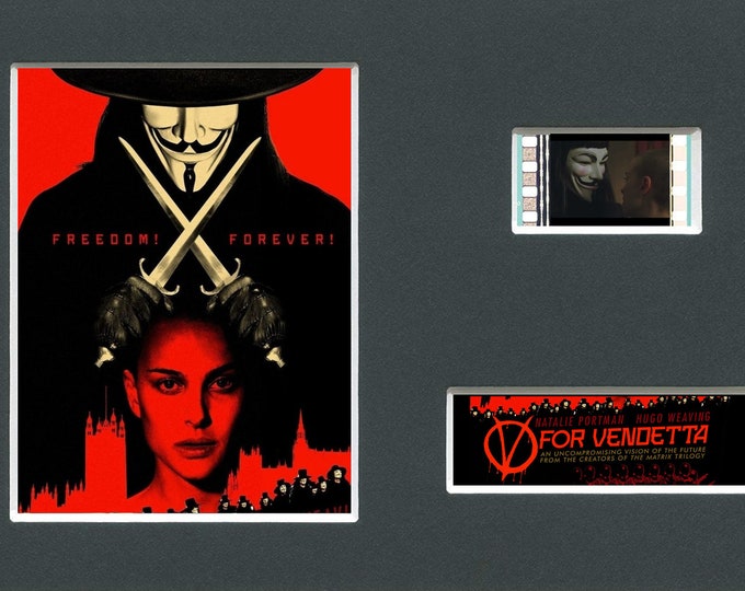 A V for Vendetta original rare & genuine film cell display from the movie mounted ready for framing!