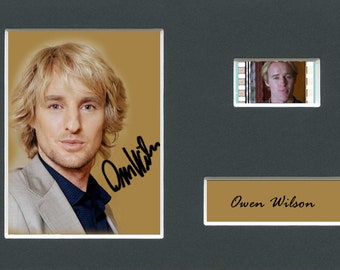 Very Rare Owen Wilson original rare & genuine real film cell from a movie starring them mounted for framing with pre-printed autograph!