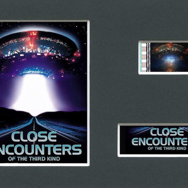 A Close Encounters of the Third Kind lien Vaisseau spatial OVNI original rare & authentique pellicule du film monté prêt à être encadré !