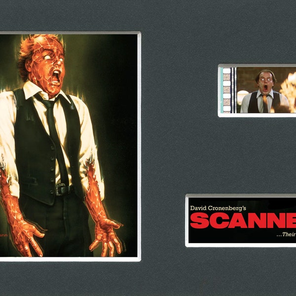 Scanners David Cronenberg Michael Ironside original rare & authentique cellule de film du film monté prêt à être encadré !