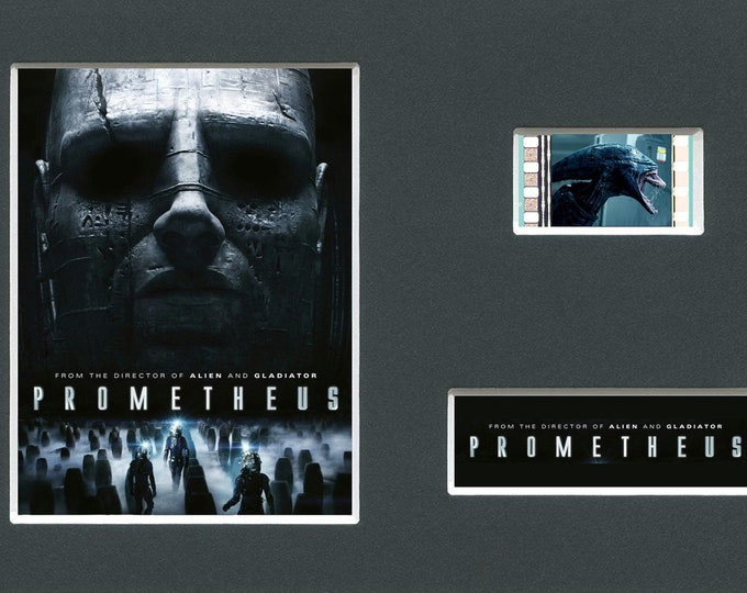 A Prometheus Ridley Scott original rare & genuine film cell display from the movie mounted ready for framing!