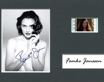 Very Rare Famke Janssen original rare & genuine film cell from a movie starring them mounted ready for framing with pre-printed autograph!