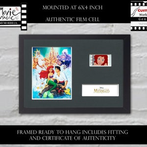 A rare Disney The Little Mermaid Ariel original rare & genuine film cell from the movie comes ready to hang WITH BLACK FRAME!