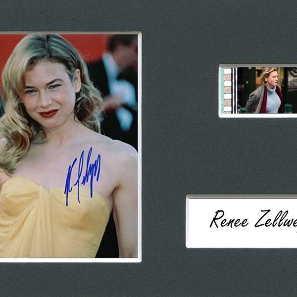 Very Rare Renee Zellweger original rare & genuine film cell from a movie starring them mounted ready for framing with pre-printed autograph!