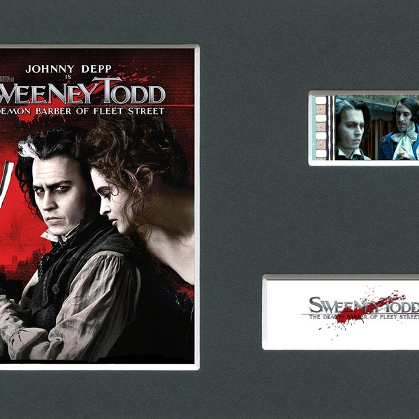 Sweeney Todd the Demon Barber of Fleet Street Johnny Depp movie rare & genuine film cell display from the movie mounted ready for framing!