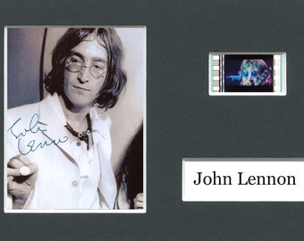 RARE John Lennon Beatles vintage original rare & genuine film cell from the movie mounted ready for framing with pre print autograph!