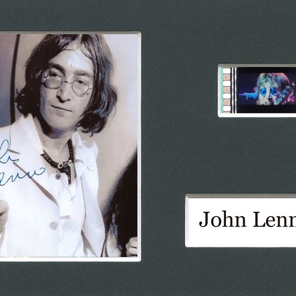 RARE John Lennon Beatles vintage original rare & genuine film cell from the movie mounted ready for framing with pre print autograph!