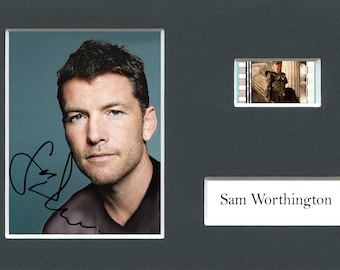 Very Rare Sam Worthington original rare & genuine limited edition film cell from movie mounted ready for framing with pre-printed autograph!