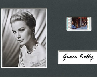 Very Rare Grace Kelly original rare & genuine film cell from a movie starring them mounted ready for framing with pre-printed autograph!