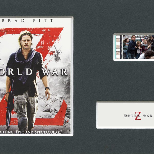 World War Z Brad Pitt original rare & genuine film cell from the movie mounted ready for framing!