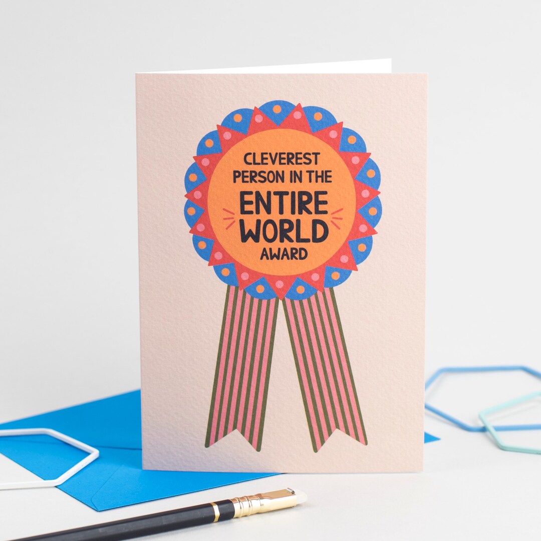 Cleverest Person Award Card - Etsy