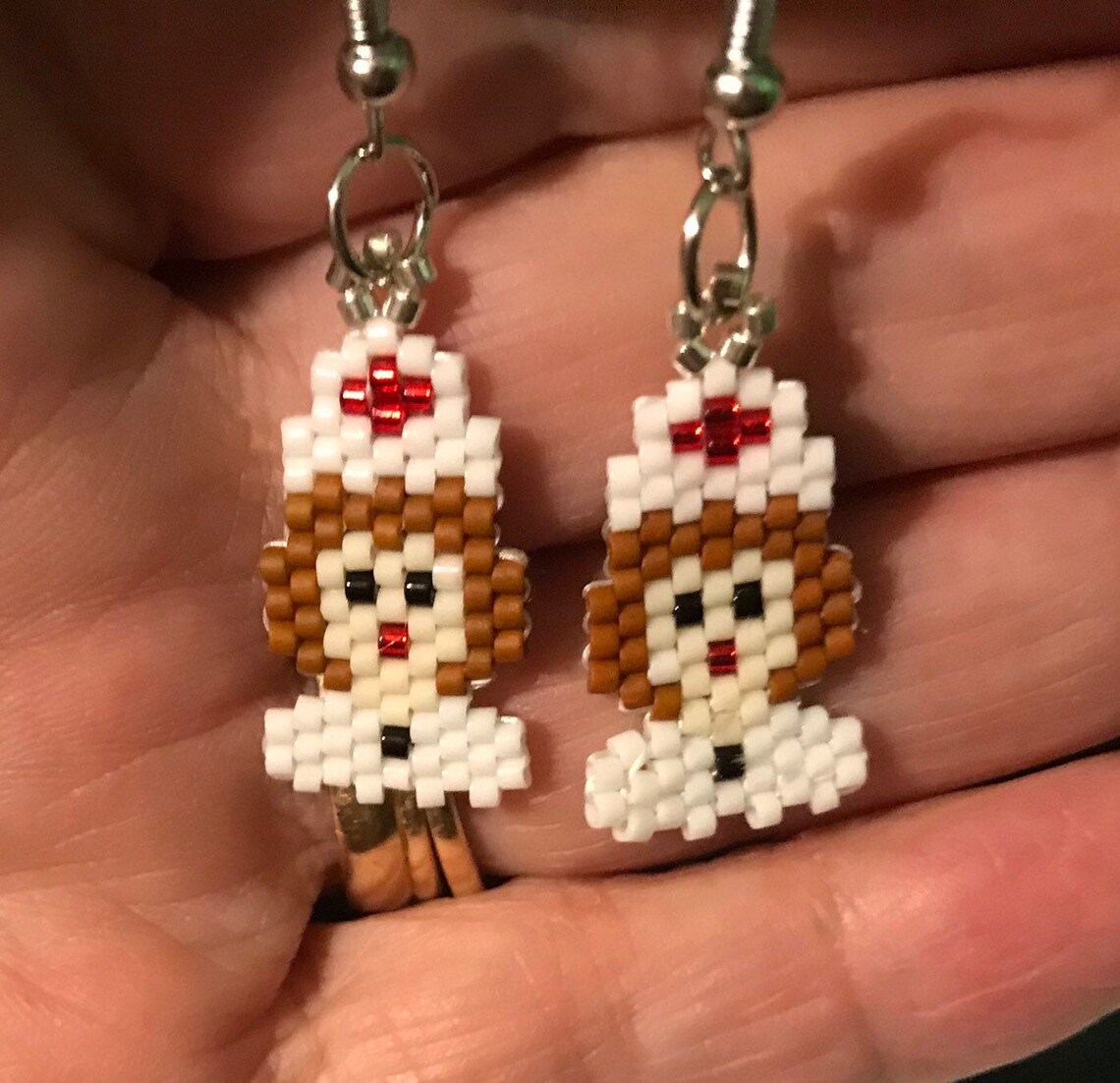 Beaded Nurse Earrings Etsy