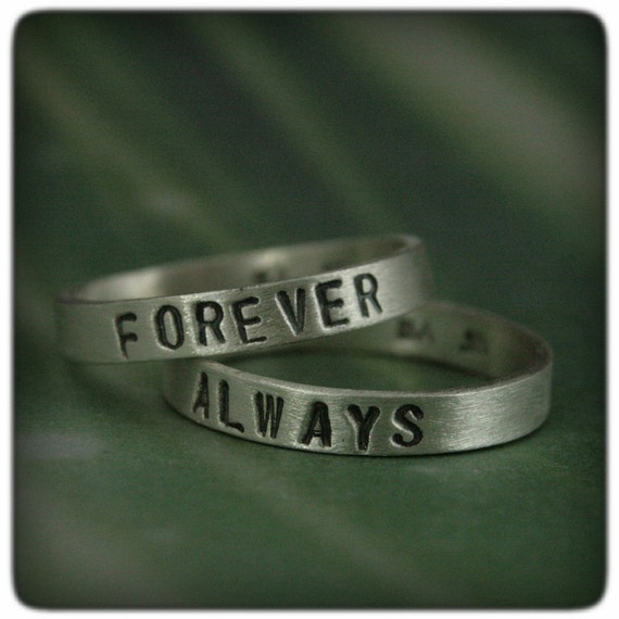 Always And Forever His And Hers Wedding Bands In Solid Etsy