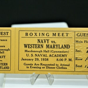 1938 Boxing Meet / Navy vs Western Maryland  / U.S. Naval Academy / Macdonough Hall