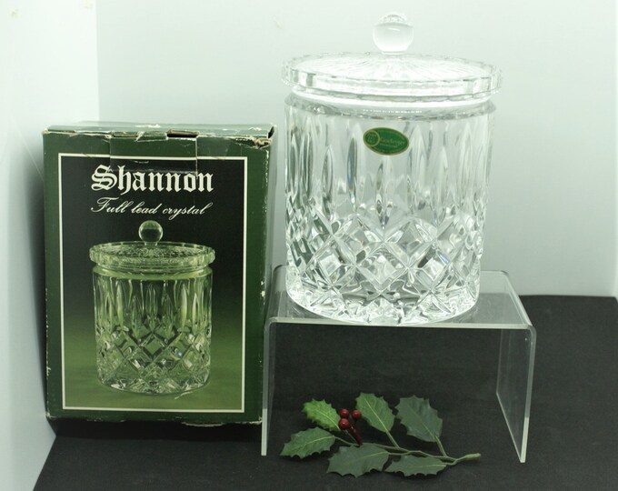 Shannon Godinger Full Lead Crystal Biscuit Jar W/ Lid/ Made in W