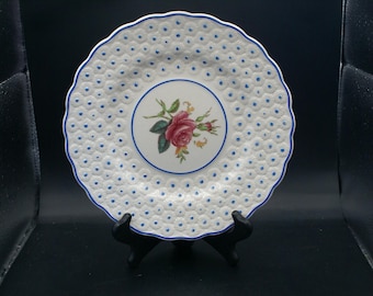 Vintage Copeland Spoda Billingsley Pose Dinner Plate w/Blue Polka  Dots