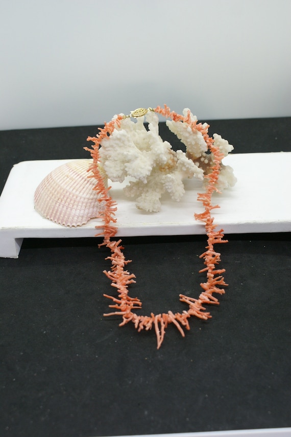 Vintage Branch Coral Necklace / Natural Coral Colo