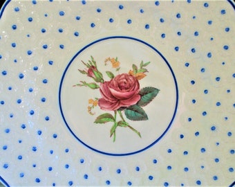 Vintage Copeland Spoda Billingsley Pose Dinner Plate w/Blue Polka  Dots