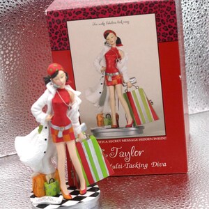 Diva TAYLOR Figurine Secret Message by Ingrid Nutshell Designs 2005