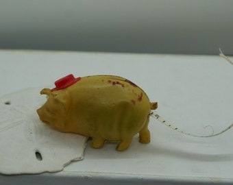 Vintage Celluloid Pig Measuring Tape / Boston, Mass.