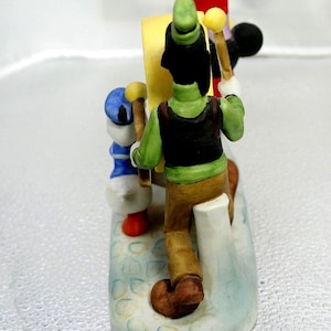 Figura de porcelana de la banda de música de Mickey Mouse, Goofy y el Pato Donald de Disney de los años 80 imagen 5