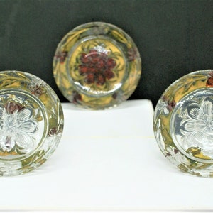 Goofus Glass Coasters / Antique / 3 Matching Coasters