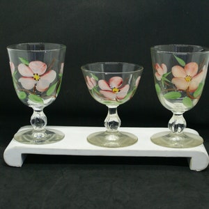 Franciscan/Desert Rose Pattern on Three Glasses w/ Stems/ 3 For One Price